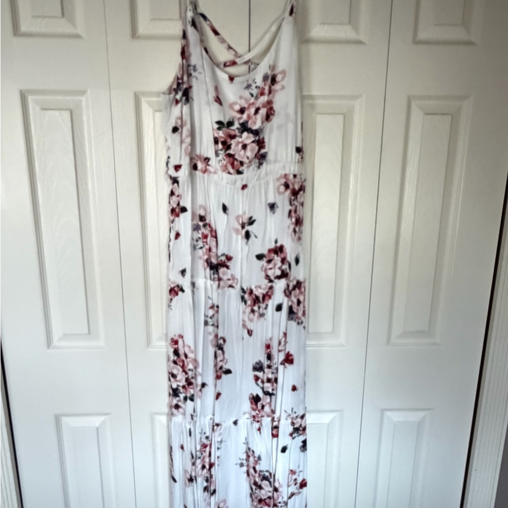 Torrid Floral Maxi Dress 1X (14/16) Sleeveless Flowy Tie Back NWT